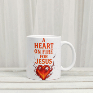 A Heart on Fire for Jesus Mug – Bold Faith Drinkware